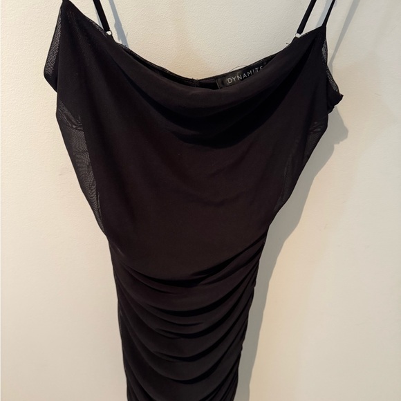 Dynamite Black Ruched Mini Dress - Picture 6 of 6